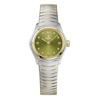 Ebel Uhr Damen 24mm Bicolor mit grünem Zifferblatt mit Diamanten Quarz Sport Classic Lady Mini 1216441A | Uhren-Lounge