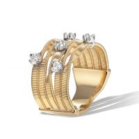 Marco Bicego Marrakech Ring Gold mit Diamanten 5 Stränge 18 Karat AG157 B YW