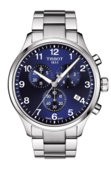 Tissot Chrono XL Classic Chronograph Silber Zifferblatt Blau 45mm Edelstahl-Armband T116.617.11.047.01 | Uhren-Lounge