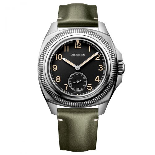 Longines Pilot Majetek Automatik Herrenuhr 43mm grünes Leder-Armband COSC Chronometer L2.838.4.53.2