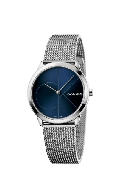 Calvin Klein Uhr Damen Herren Minimal Silber Blau 35mm K3m2212n Uhren Lounge Uhren Lounge