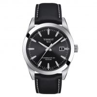 Tissot Gentleman Powermatic 80 Silicium Schwarz Leder-Armband Herrenuhr 40mm T127.407.16.051.00 | Uhren-Lounge