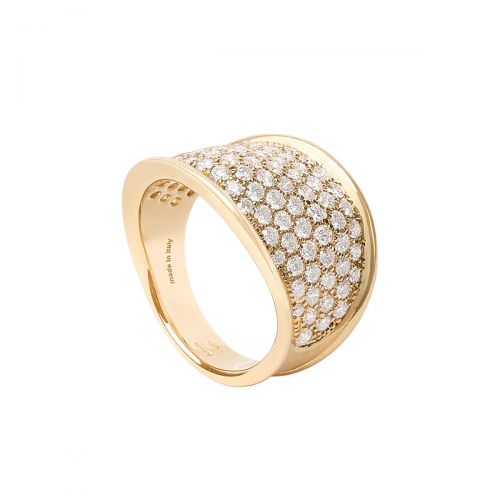 Marco Bicego Lunaria Alta Ring mit Diamanten Gold 18 Karat AB550 B1 Y 2Y
