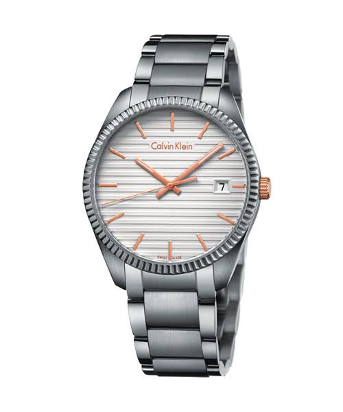 Calvin Klein Uhr Herren 40mm silber Zifferblatt weiß mit Edelstahl-Armband Alliance K5R31B46 | Uhren-Lounge