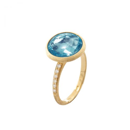 Marco Bicego Jaipur Ring mit blauem Topas Edelstein & Diamanten Gold AB586-B-TP01