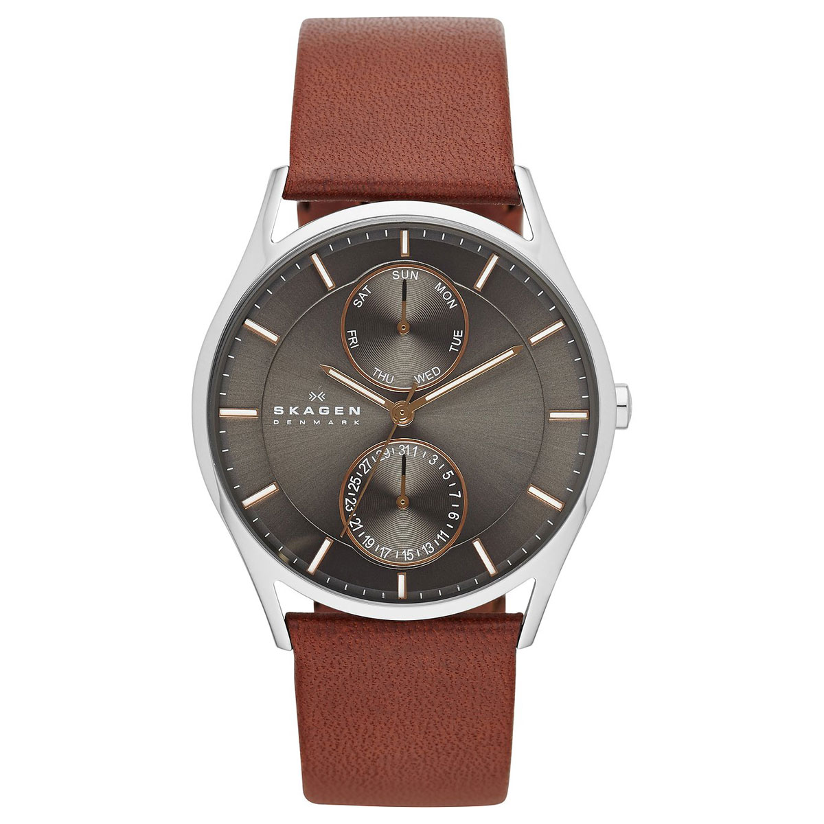 Skagen Uhr Herren Multifunktion Grau 40mm Leder-Armband Quarz Holst SKW6086  | Skagen | Uhrenmarken | UHREN-LOUNGE