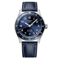 Longines Spirit Zulu Time Blau Leder-Armband Herrenuhr Automatik Chronometer GMT 42mm L3.812.4.93.2