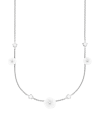 Meissen Collier Halskette Weißgold mit Porzellan-Blüten und Diamanten 7 Blüten 1739 Royal Blossom MPJ20BL296C45