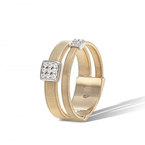 Marco Bicego Ring Masai Gold mit Diamanten Paves 2 Stränge AG324 B2 YW
