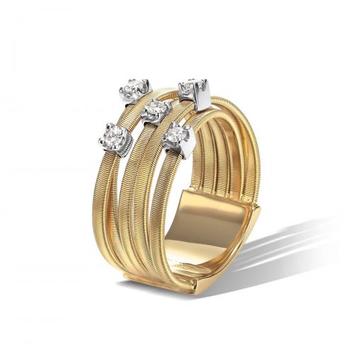 Marco Bicego Goa Ring Gold mit Diamanten 5 Stränge AG270 B YW
