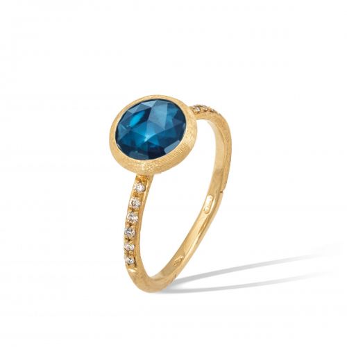 Marco Bicego Ring mit blauem London Topas & Diamanten Gold Jaipur Color AB632-B TPL01