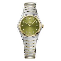 Ebel Sport Classic Lady Damenuhr Bicolor Grün mit Diamanten 29mm 1216473A | Uhren-Lounge