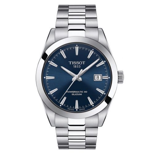 Tissot Gentleman Automatik Uhr Blau Edelstahl Powermatic 80 T127.407.11.041.00