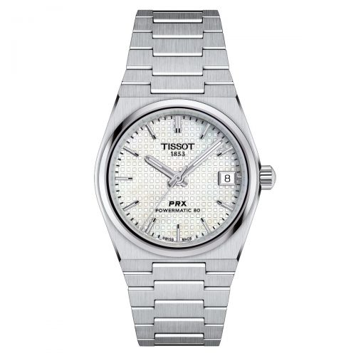 Tissot PRX Powermatic 80 35mm Weiß Perlmutt Uhr Damen Herren Automatik T137.207.11.111.00