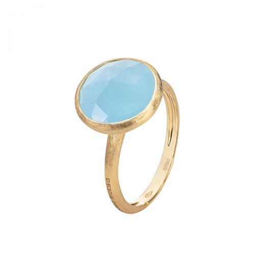Marco Bicego Ring mit blauem Aquamarin Edelstein Gold 18 Karat Jaipur Color AB586 AQ01 Y