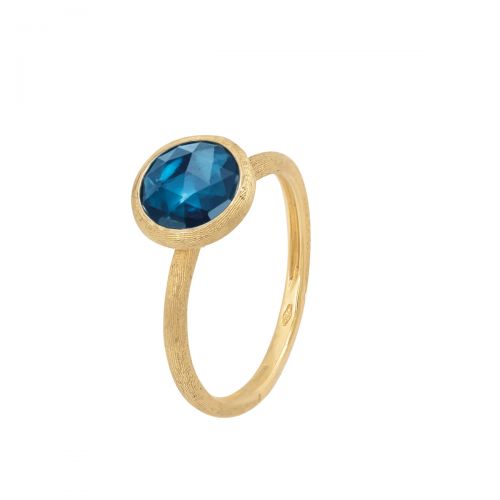 Marco Bicego Ring Gold mit blauem London Topas Edelstein Jaipur Color AB632 TPL01