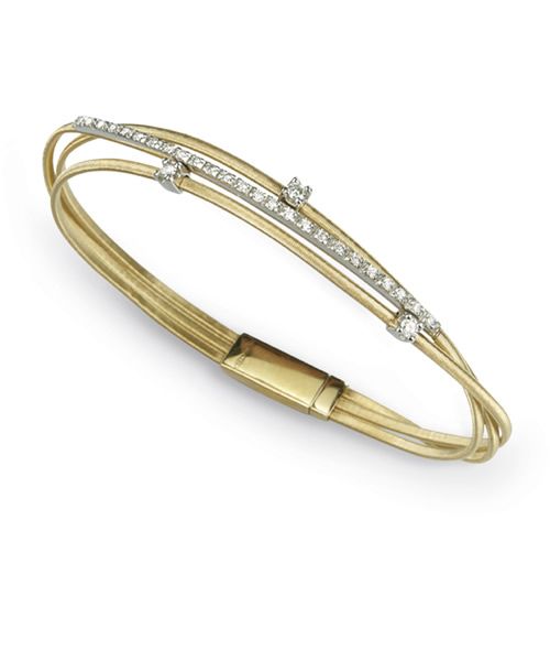 Marco Bicego Armreif Goa Gold mit Diamanten 3 Stränge Armband BG617 B2 YW