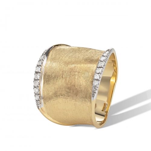 Marco Bicego Ring mit Diamanten Pavé Gold 18 Karat Lunaria Large AB551 B YW