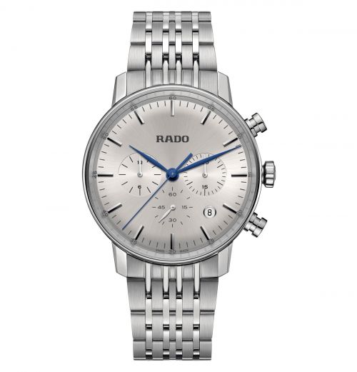 Rado Coupole Classic Chronograph Herrenuhr XL 42mm Silbern Edelstahl-Armband Quarz R22910103