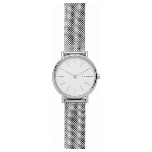 Skagen Uhr Damen Silbern 30mm Milanaise-Armband Quarz Signatur Lille Slim SKW2692