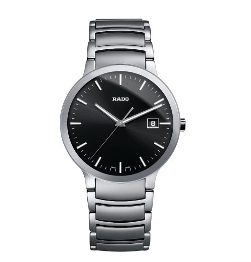 Rado Centrix L Herrenuhr 38mm Silber Zifferblatt Schwarz Edelstahl-Armband Quarz R30927153 | Uhren-Lounge