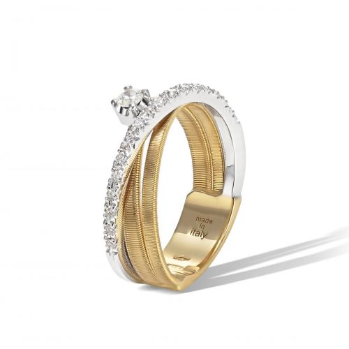 Marco Bicego Goa Ring Gold mit Diamanten 3 Stränge AG314-B B1 YW