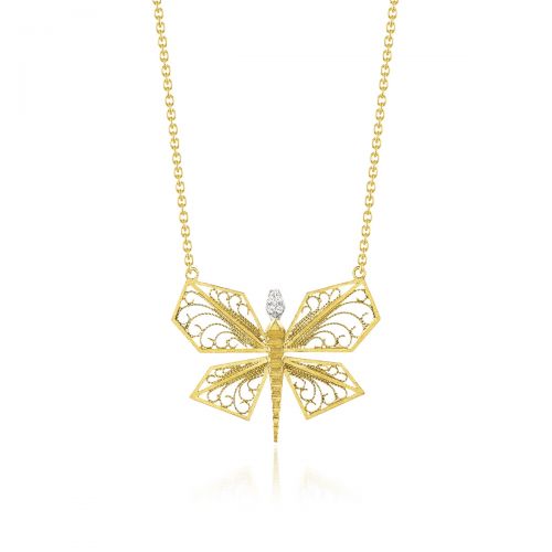Luisa Rosas Kette Anhänger Schmetterling Gold mit Diamanten Animal Kingdom HCO6500.PL