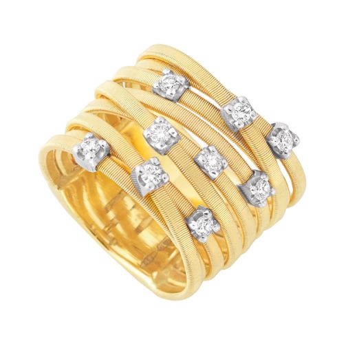 Marco Bicego Goa Ring Gold mit Diamanten 18 Karat 9 Stränge AG278 B YW