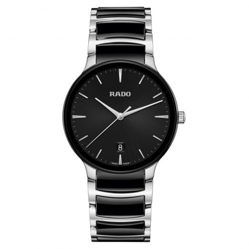 Rado Centrix 39,5mm Scnhwarz Damen Herren Uhr Keramik Quarz R30021152