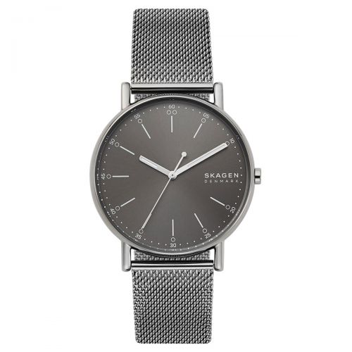 Skagen Uhr Herren Grau 40mm Milanaise-Armband Quarz Signatur SKW6577