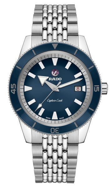 Rado Captain Cook Blau Automatik Uhr Herren 42mm mit blauem Zifferblatt R32505203