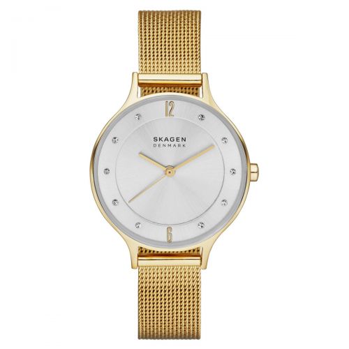 Skagen Uhr Damen Gold Silber 30mm Milanaise-Armband Quarz Anita Lille SKW2150