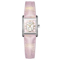 Longines Mini DolceVita Damenuhr Rosa Pink Diamanten Leder-Armband Quarz L5.200.0.99.2