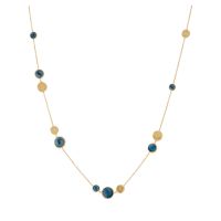 Marco Bicego Halskette Jaipur Gold mit blauen London Topas Edelsteinen CB1485 TPL01 Y