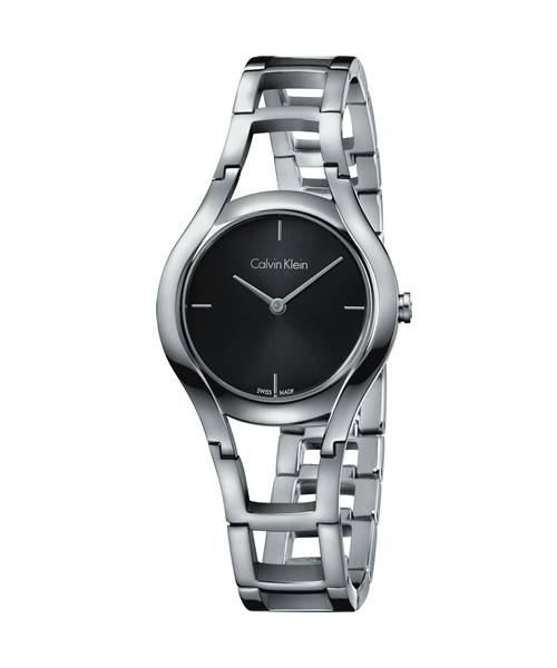 Calvin Klein Damenuhr SilberZifferblatt schwarz Edelstahl-Armband class K6R23121 | Uhren-Lounge