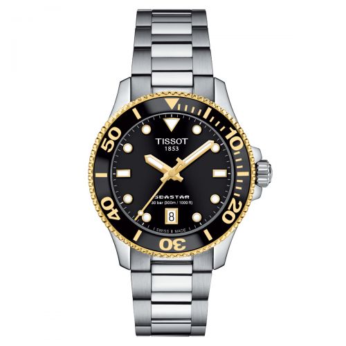Tissot Seastar 1000 36mm Damen Herren Uhr Schwarz Edelstahl-Armband Quarz T120.210.21.051.00